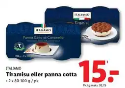 Lidl Tiramisu eller panna cotta, DKK 15 tilbud