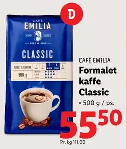 Lidl Formalet kaffe Classic, DKK 55.5 tilbud