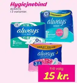 Hi five Hygiejnebind, DKK 15 tilbud