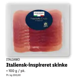 Lidl ITALIAMO Italiensk-inspireret skinke tilbud