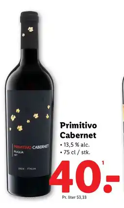 Lidl Primitivo Cabernet tilbud