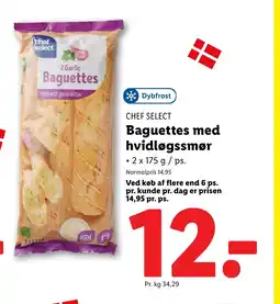 Lidl CHEF SELECT Baguettes med hvidløgssmør tilbud