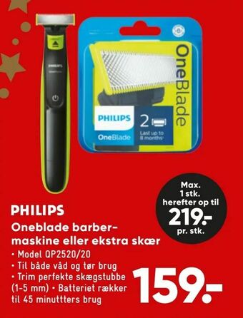 Bilka Oneblade barbermaskine eller ekstra skær tilbud