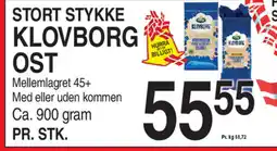 ABC Lavpris STORT STYKKE KLOVBORG OST tilbud