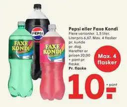 SPAR Pepsi eller Faxe Kondi, DKK 10 tilbud