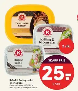 SPAR K-Salat Pålægssalat eller Sauce, DKK 25 tilbud