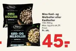 SPAR Mou Kød- og Melboller eller Kødboller, DKK 45 tilbud