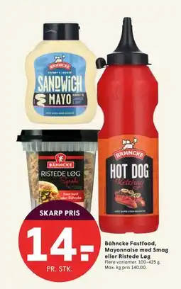 SPAR Bähncke Fastfood, Mayonnaise med Smag eller Ristede Løg, DKK 14 tilbud