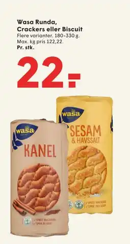 SPAR Wasa Runda, Crackers eller Biscuit, DKK 22 tilbud
