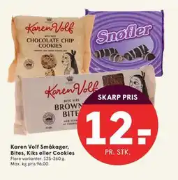 SPAR Karen Volf Småkager, Bites, Kiks eller Cookies, DKK 12 tilbud