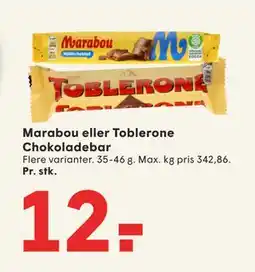 SPAR Marabou eller Toblerone Chokoladebar, DKK 12 tilbud