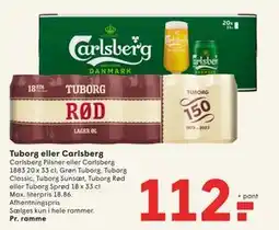 SPAR Tuborg eller Carlsberg, DKK 112 tilbud