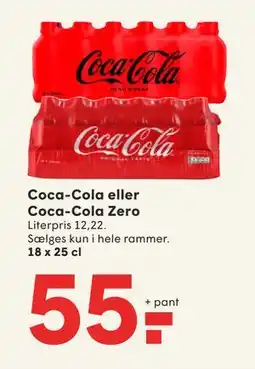 SPAR Coca-Cola eller Coca-Cola Zero, DKK 55 tilbud