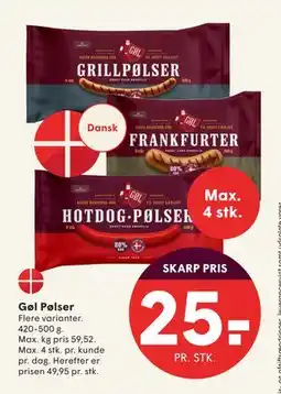 SPAR Gøl Pølser, DKK 25 tilbud