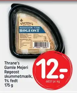 REMA 1000 Thrane's Gamle Mejeri Røgeost skummetmælk, 1% fedt 175 g, DKK 12 tilbud