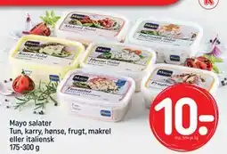 REMA 1000 Mayo salater Tun, karry, hønse, frugt, makrel eller italiensk 175-300 g, DKK 10 tilbud