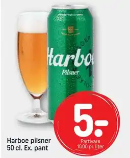 REMA 1000 Harboe pilsner 50 cl. Ex. pant, DKK 5 tilbud