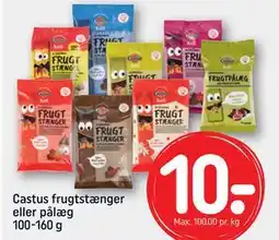 REMA 1000 Castus frugtstænger eller pålæg 100-160 g, DKK 10 tilbud