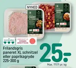 REMA 1000 Frilandsgris paneret XL schnitzel eller paprikagryde 225-300 g, DKK 25 tilbud