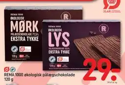 REMA 1000 REMA 1000 økologisk pålægschokolade 120 g, DKK 29 tilbud