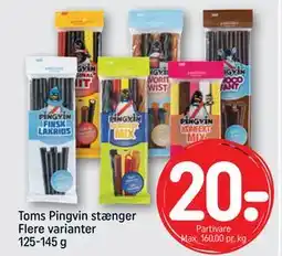 REMA 1000 Toms Pingvin stænger Flere varianter 125-145 g, DKK 20 tilbud