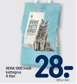 REMA 1000 REMA 1000 hvidt kattegrus 8 liter, DKK 28 tilbud