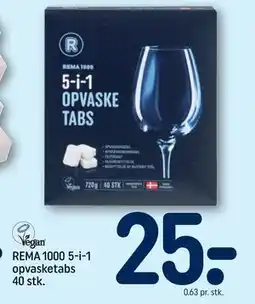 REMA 1000 REMA 1000 5-i-1 opvasketabs 40 stk., DKK 25 tilbud