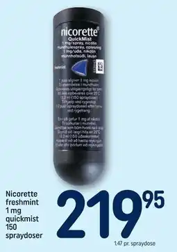 REMA 1000 Nicorette freshmint 1 mg quickmist 150 spraydoser, DKK 219.95 tilbud