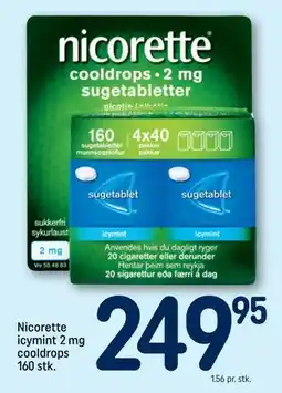 REMA 1000 Nicorette icymint 2 mg cooldrops 160 stk., DKK 249.95 tilbud
