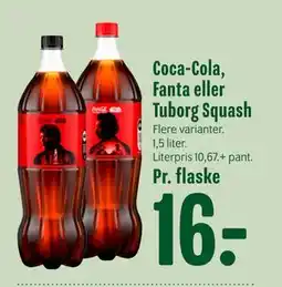 Min Købmand Coca-Cola, Fanta eller Tuborg Squash, DKK 16 tilbud