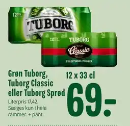 Min Købmand Grøn Tuborg, Tuborg Classic eller Tuborg Sprød, DKK 69 tilbud
