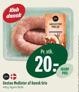 Min Købmand Gestus Medister af Dansk Gris, DKK 20 tilbud