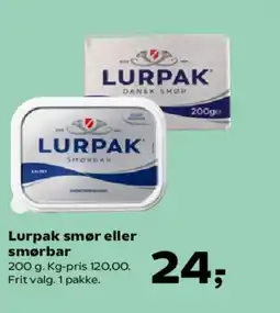 Kvickly Lurpak smør eller smørbar tilbud