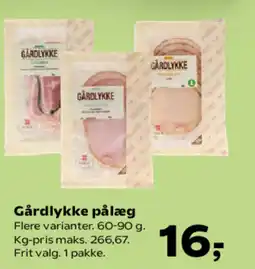 Kvickly Gårdlykke pålæg Flere varianter. 60-90 g. tilbud