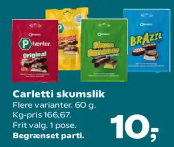 Kvickly Carletti skumslik tilbud