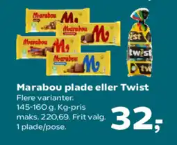 Kvickly Marabou plade eller Twist tilbud
