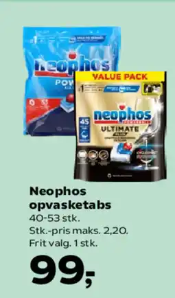 Kvickly Neophos opvasketabs 40-53 stk. tilbud