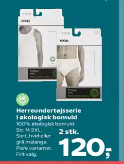 Kvickly Herreundertøjsserie i økologisk bomuld tilbud