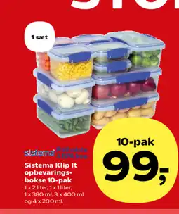 Kvickly Sistema Klip It opbevarings- bokse 10-pak tilbud