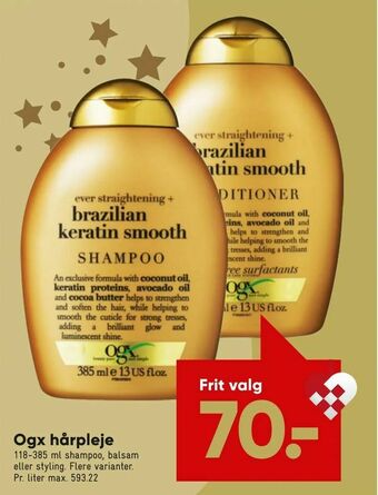 Bilka Ogx hårpleje tilbud