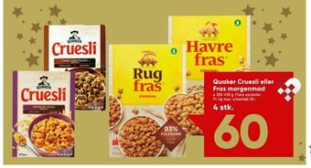 Bilka Quaker Cruesli eller Fras morgenmad tilbud