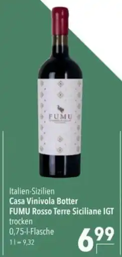 Citti Casa Vinivola Botter FUMU Rosso Terre Siciliane IGT tilbud