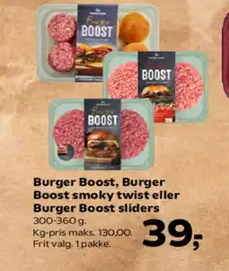 SuperBrugsen Burger Boost, Burger Boost smoky twist eller Burger Boost sliders tilbud