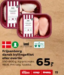 SuperBrugsen Frijsenborg dansk kyllingefilet eller overlår tilbud