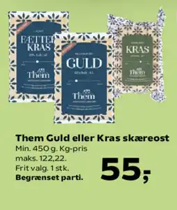 SuperBrugsen Them Guld eller Kras skæreost tilbud