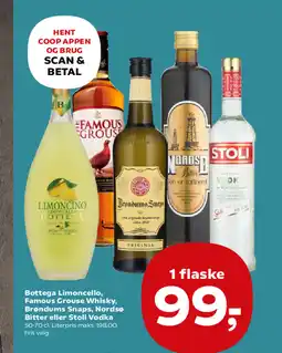 SuperBrugsen Bottega Limoncello, Famous Grouse Whisky, Brøndums Snaps, Nordsø Bitter eller Stoli Vodka tilbud