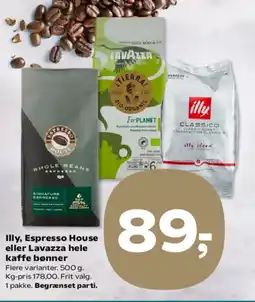SuperBrugsen Illy, Espresso House eller Lavazza hele kaffe bønner tilbud