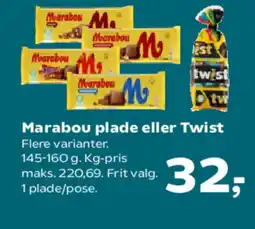 SuperBrugsen Marabou plade eller Twist tilbud