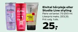 SuperBrugsen Elvital hårpleje eller Studio Line styling tilbud