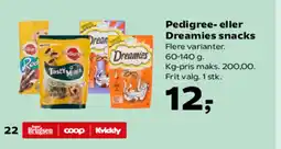 SuperBrugsen Pedigree- eller Dreamies snacks tilbud